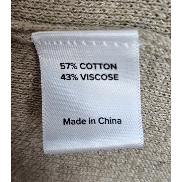 EVEREVE Women's XL Harriet Hoodie Sweater Oat Beige Gray Trim Neutral Soft 48" - Picture 7 of 7